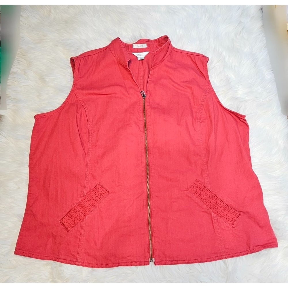 C. J. Banks Full Zip Stretch Vest Jacket, Size 2X